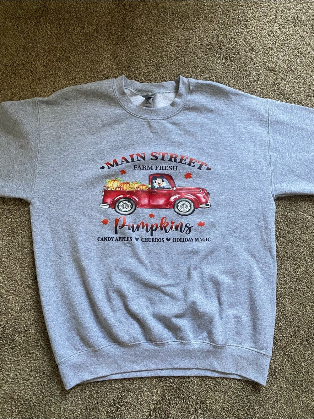 Gildan Heather Gray Disney Crewneck Sweatshirt